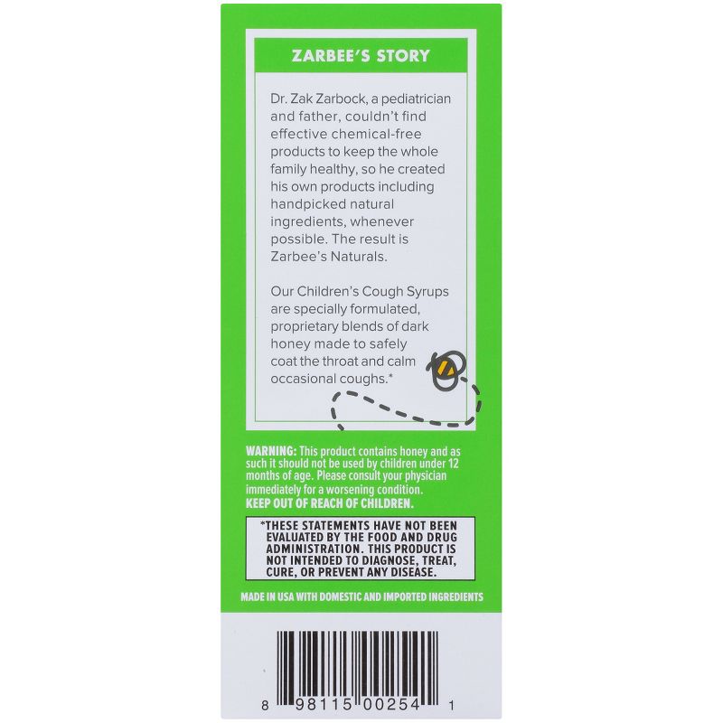 Zarbee's Naturals Children's Cough & Mucus Reducer Syrup - Natural Grape - 4 fl oz
