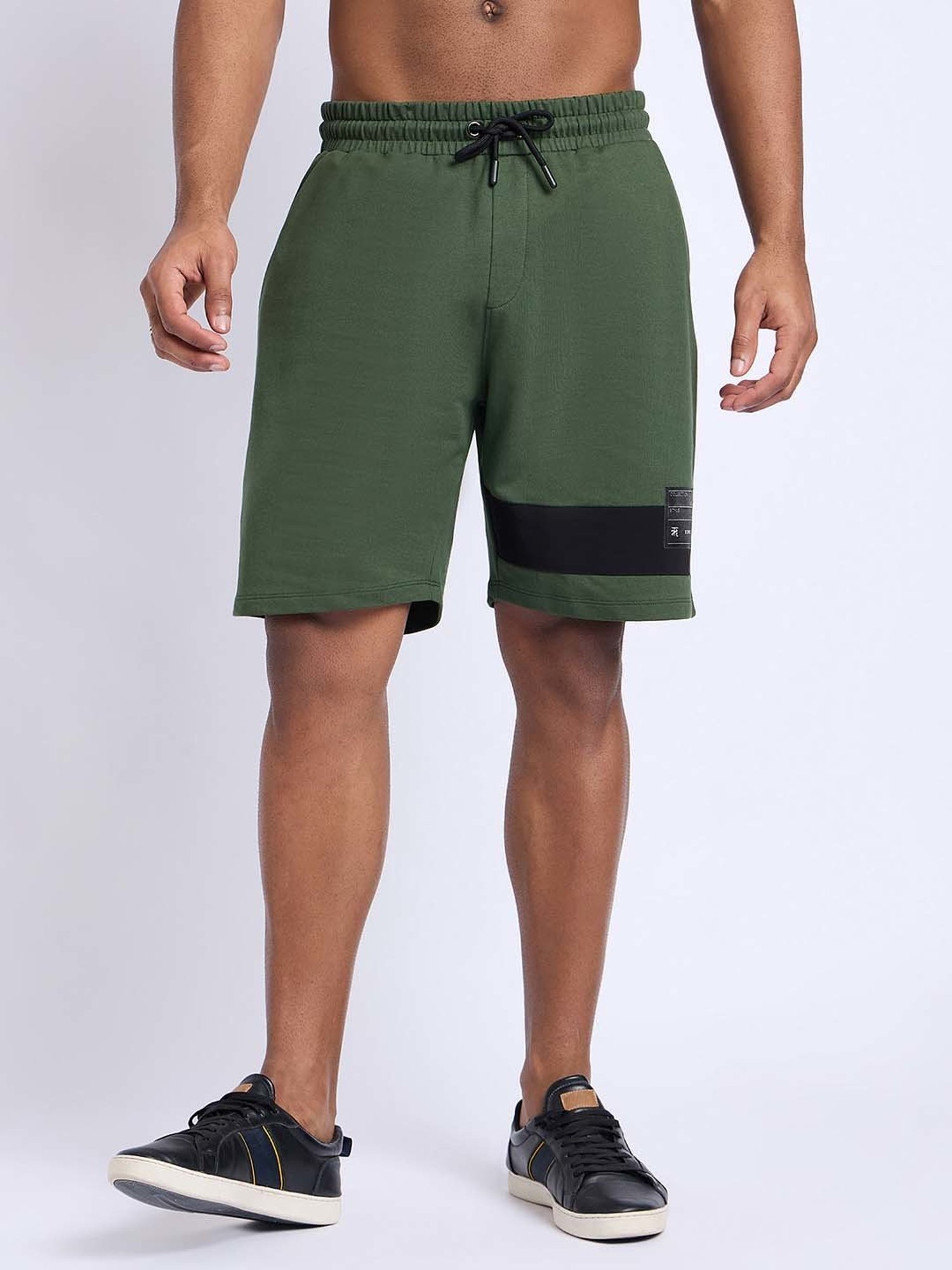 EDRIO Green Regular Fit Shorts