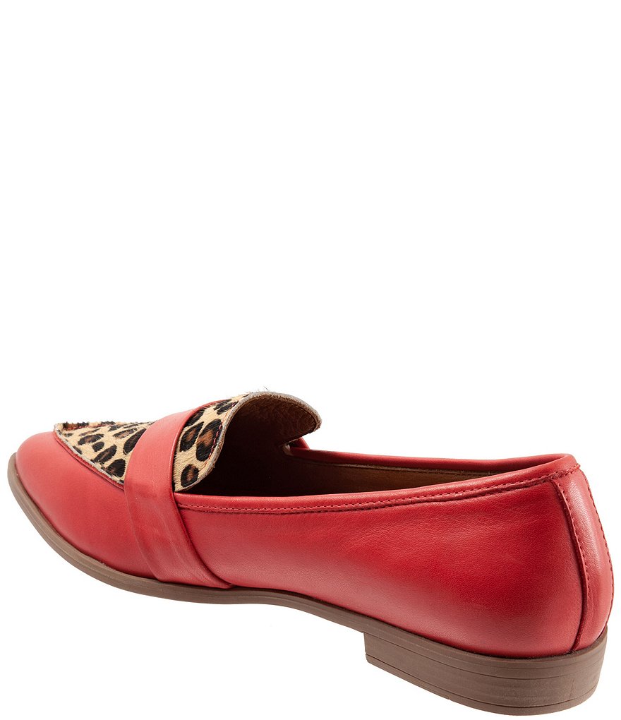Bueno Barnes Leather Leopard Print Calf Hair Loafers