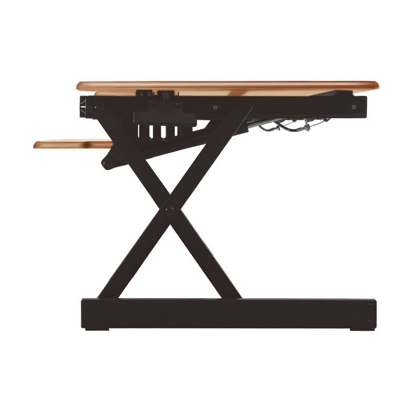 32" Adjustable Height Standing Desk Converter Bundle Teak Wood Grain - Rocelco