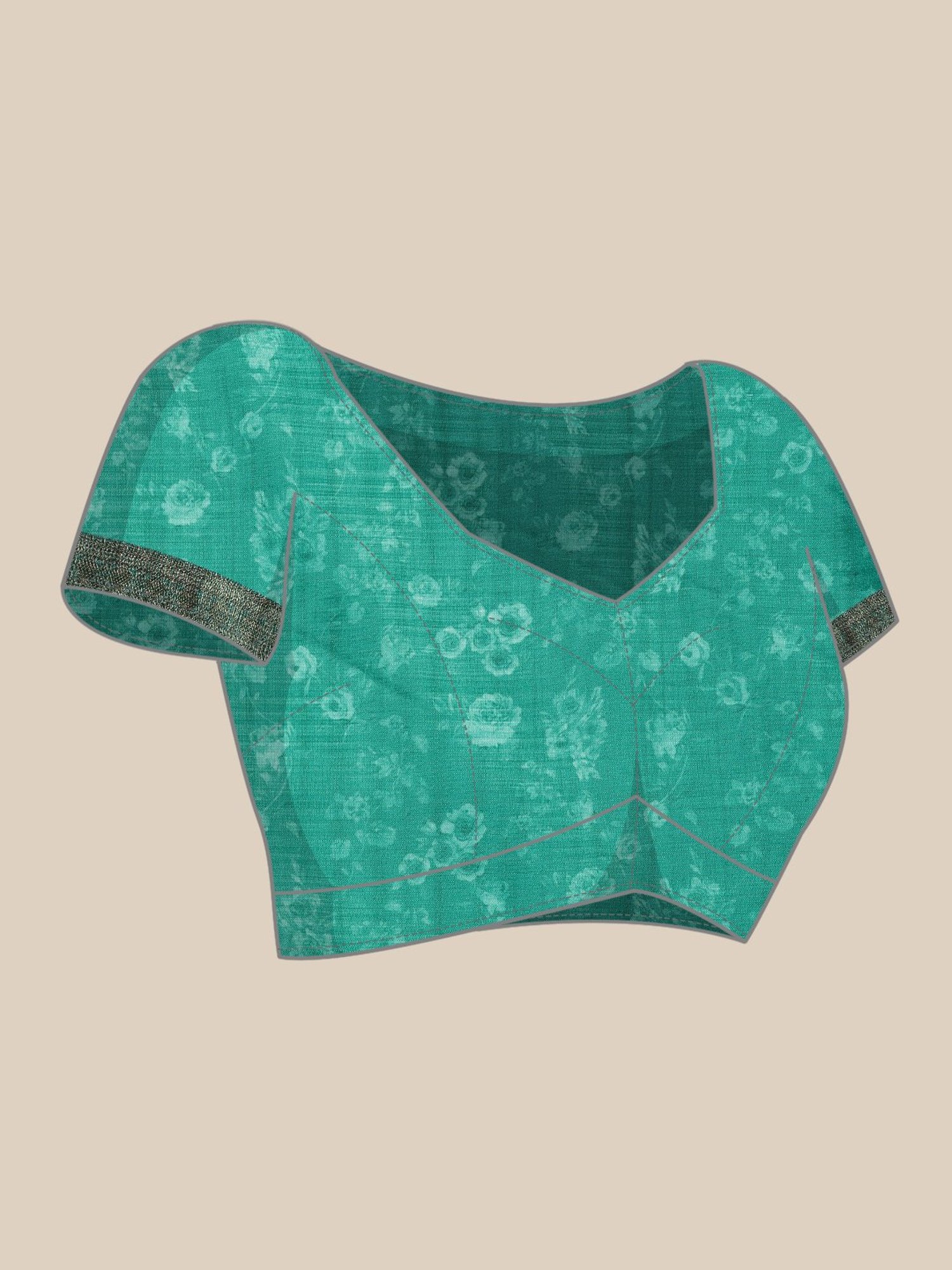 Silk Land Grey Silk Floral Saree With Unstitched Blouse