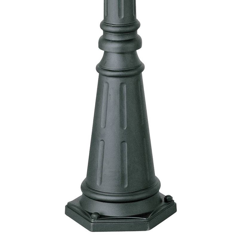 John Timberland Outdoor Post and Cap Base Black Iron Pole 76 3/4" for Exterior House Porch Yard