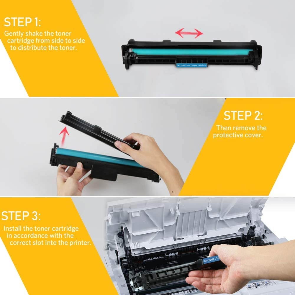 V4INK 3PK Compatible Replacement for HP 17A 19A CF217A Toner Cartridge CF219A Drum Black Ink Set for HP Laserjet Pro MFP M130fw M130nw M130fn M130a M102w M102a M130 M102 Printer &ndash; 1xDrum + 2xToners