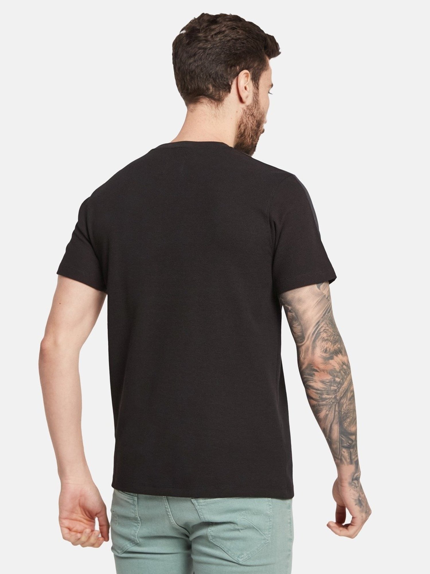 Octave Black Regular Fit T-Shirt
