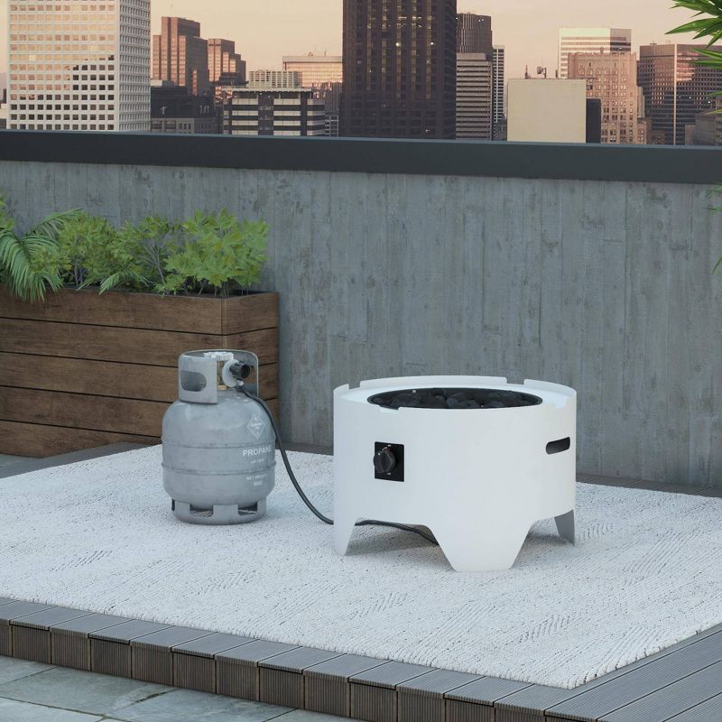 Astra 23" Fire Pit White - CosmoLiving by Cosmopolitan