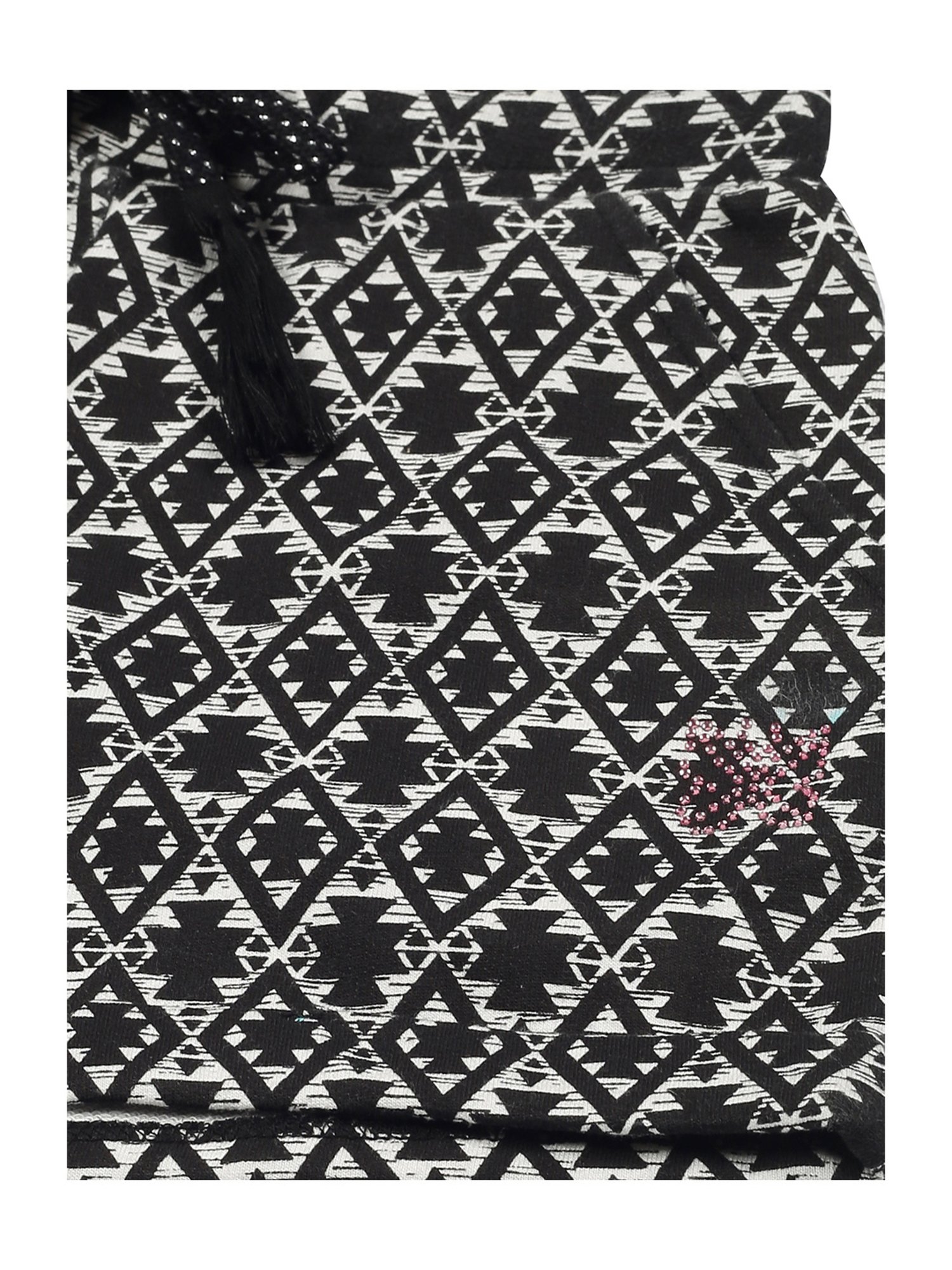 Plum Tree Kids Aqua Blue & Black Printed Poncho T-Shirt with Shorts