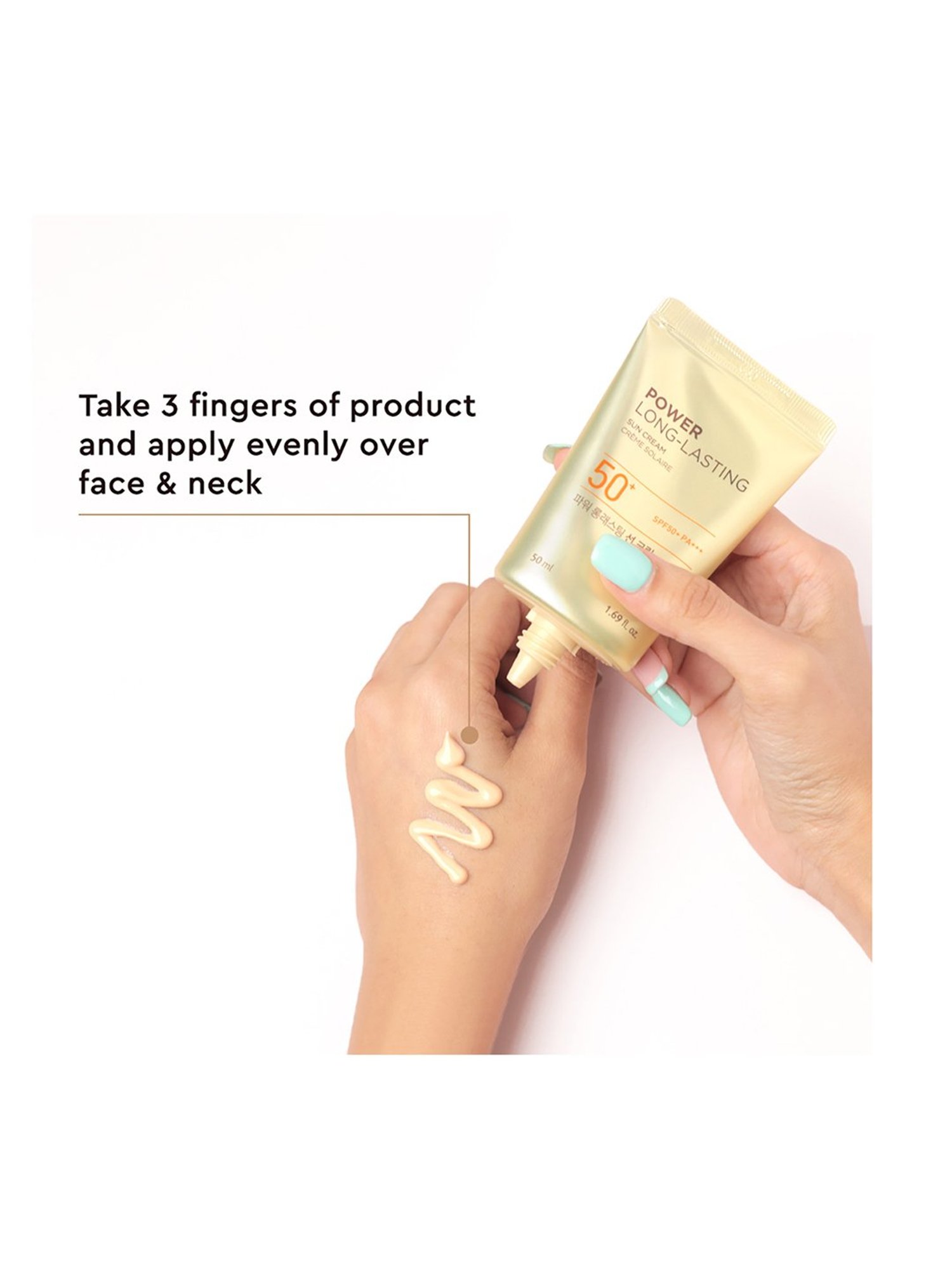 The Face Shop Power Long-Lasting SPF 50+ Tinted Suncream for UV A & UV B - 5 gm