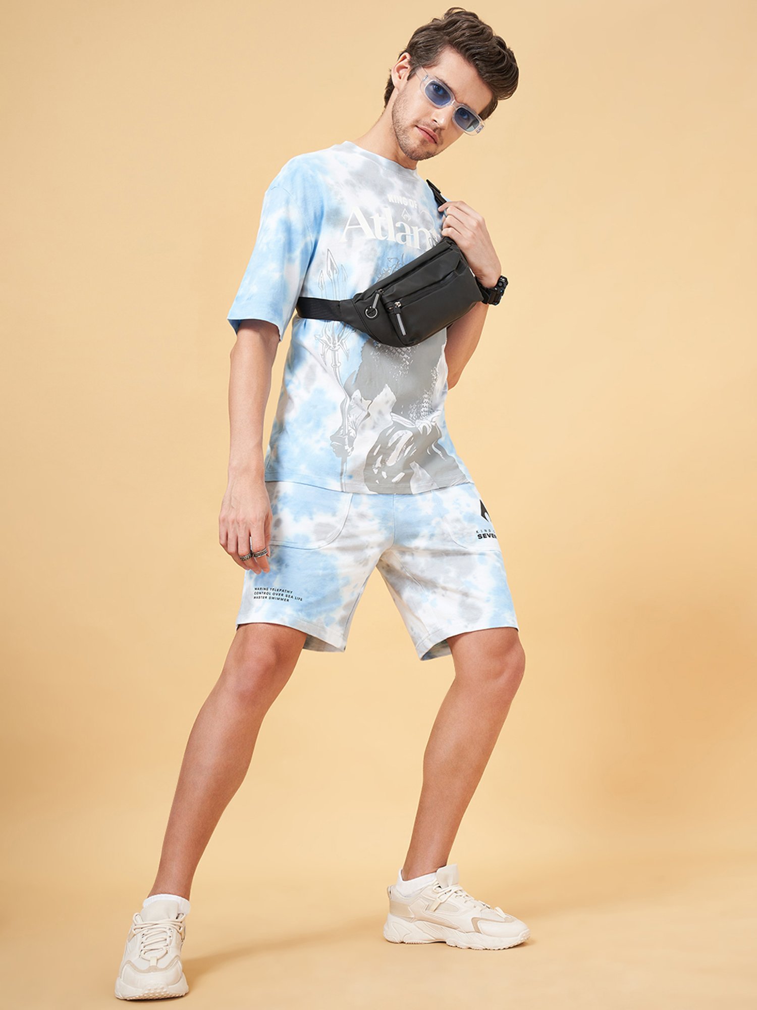 SF Jeans by Pantaloons Blue Regular Fit Printed Shorts