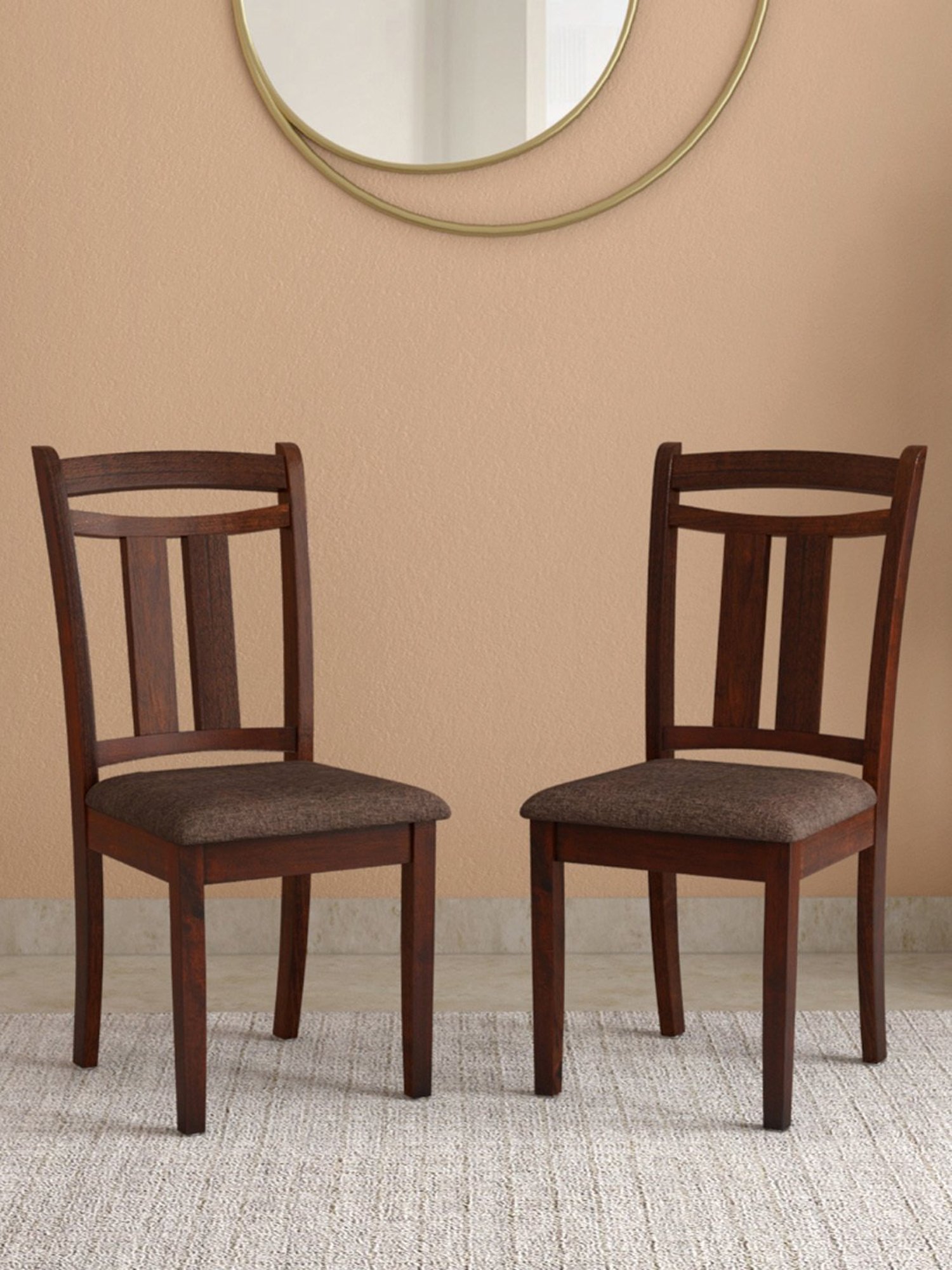 Godrej Interio Pause Brown Wood Dining Chair (Set of 2)