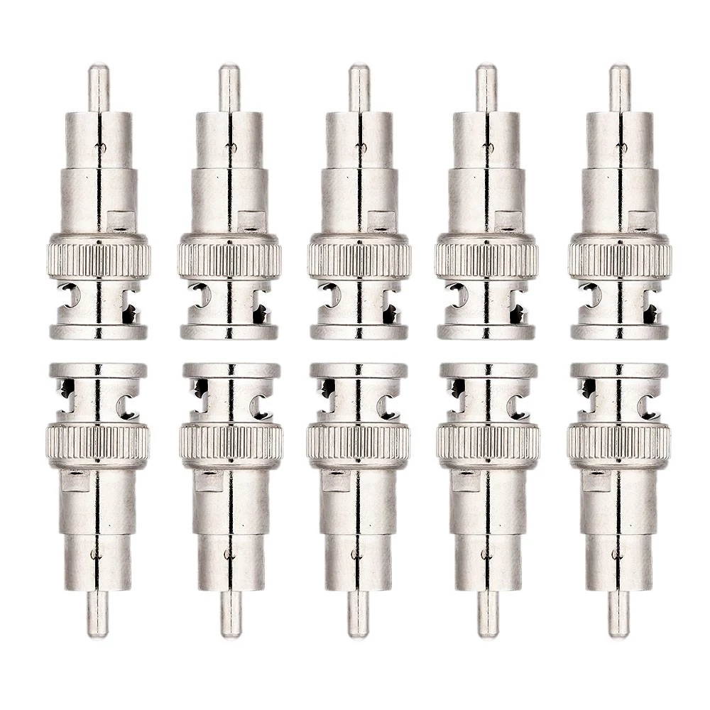 ESCAM BNC Male to RCA Female Plug AV Camera RF Coax Adapters Connector 10 Pcs