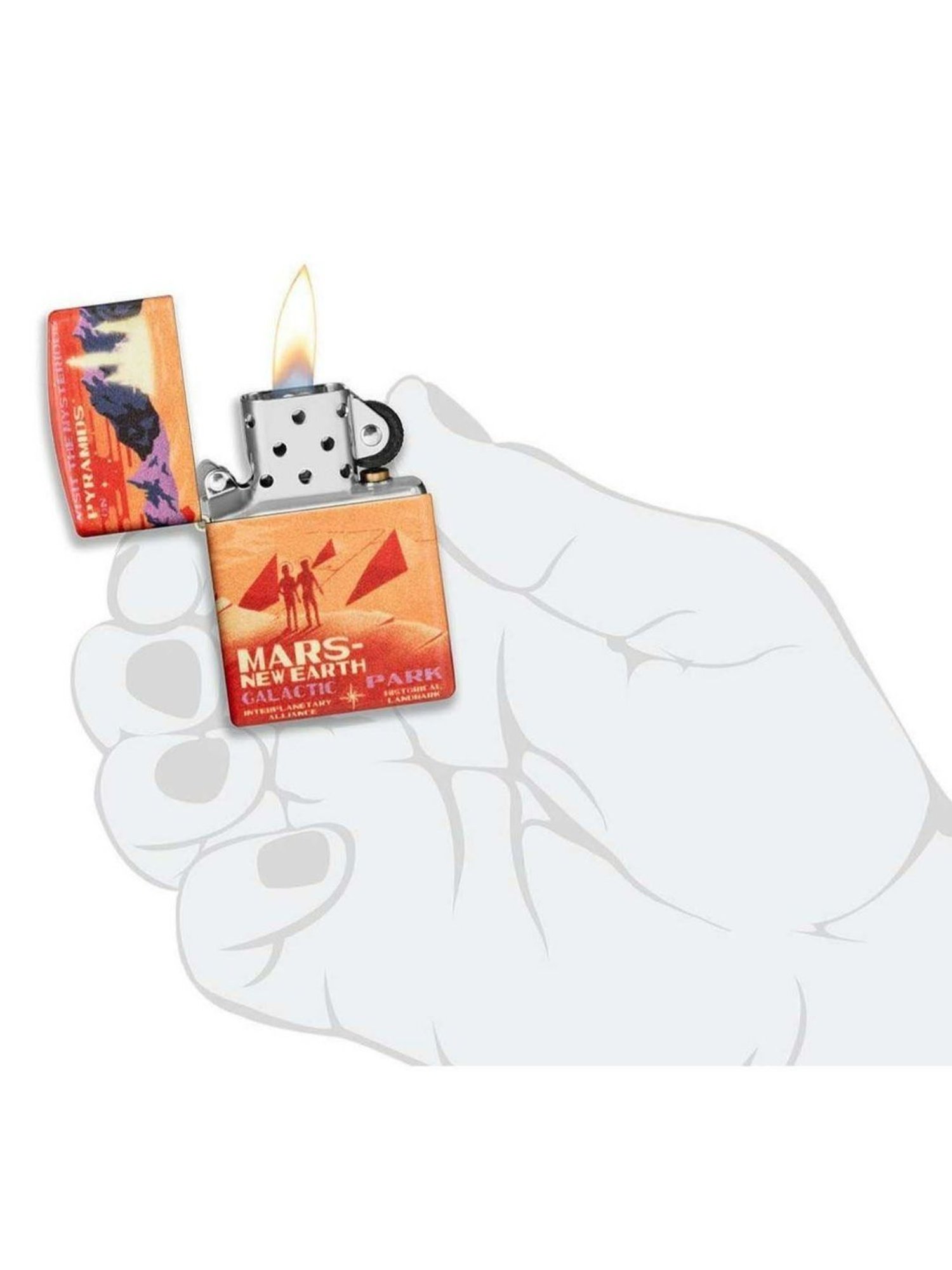 Zippo Multicolor Mars Design Brass Windproof Pocket Lighter