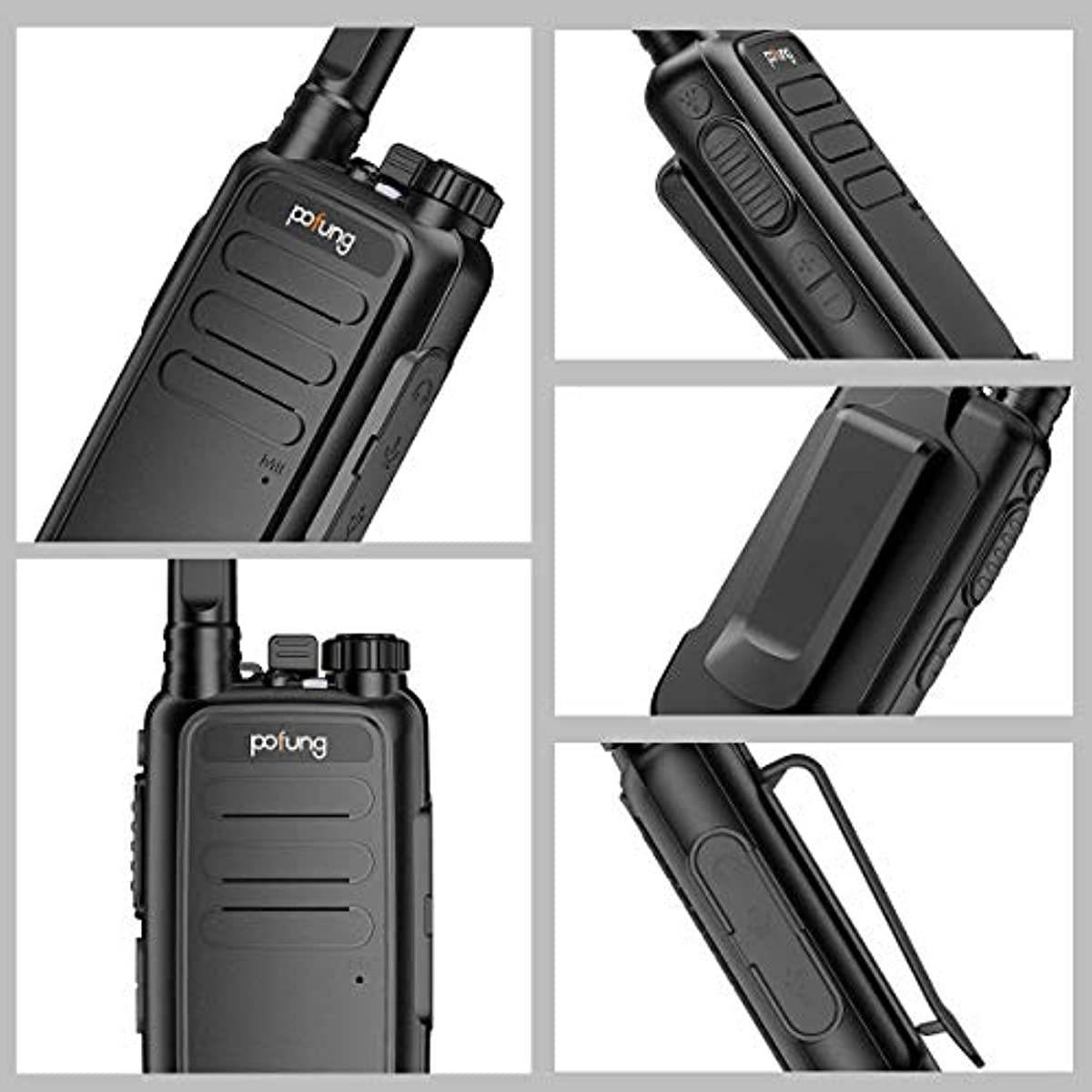 2 Pack BAOFENG Pofung BF-T15 Portable FRS Two Way Radio License-Free Ham Radio 22CH VOX Flashlight USB Charging Walkie Talkie with Headset