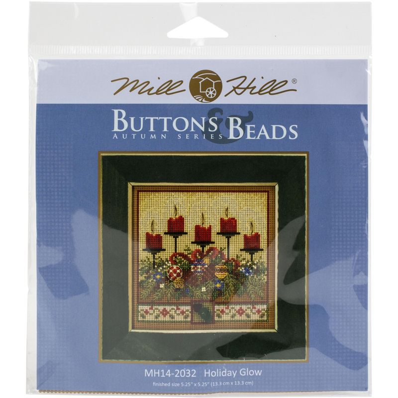Mill Hill Buttons & Beads Counted Cross Stitch Kit 5"X5"-Holiday Glow (14 Count)