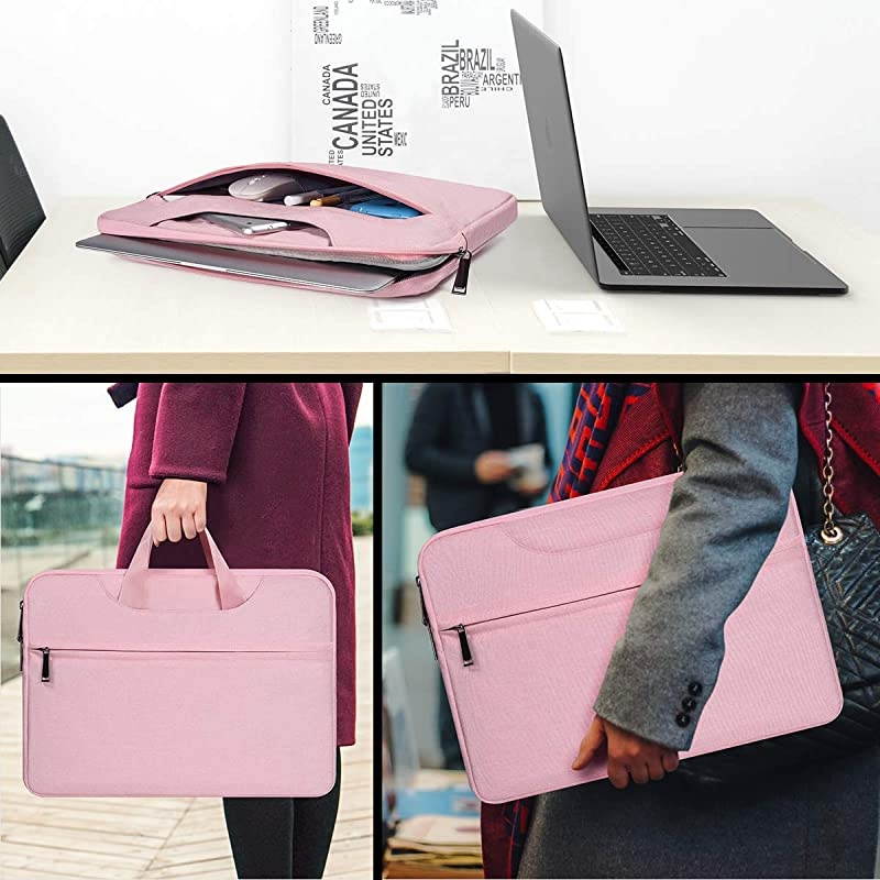 Inch Laptop Bag Sleeve for Women Ladies Travel Briefcase for Dell XPS 13 7390 Lenovo Chromebook C330 Acer Chromebook R11 Surface Pro XPro 7 123 Samsung HP ASUS Dell Chromebook CasePink