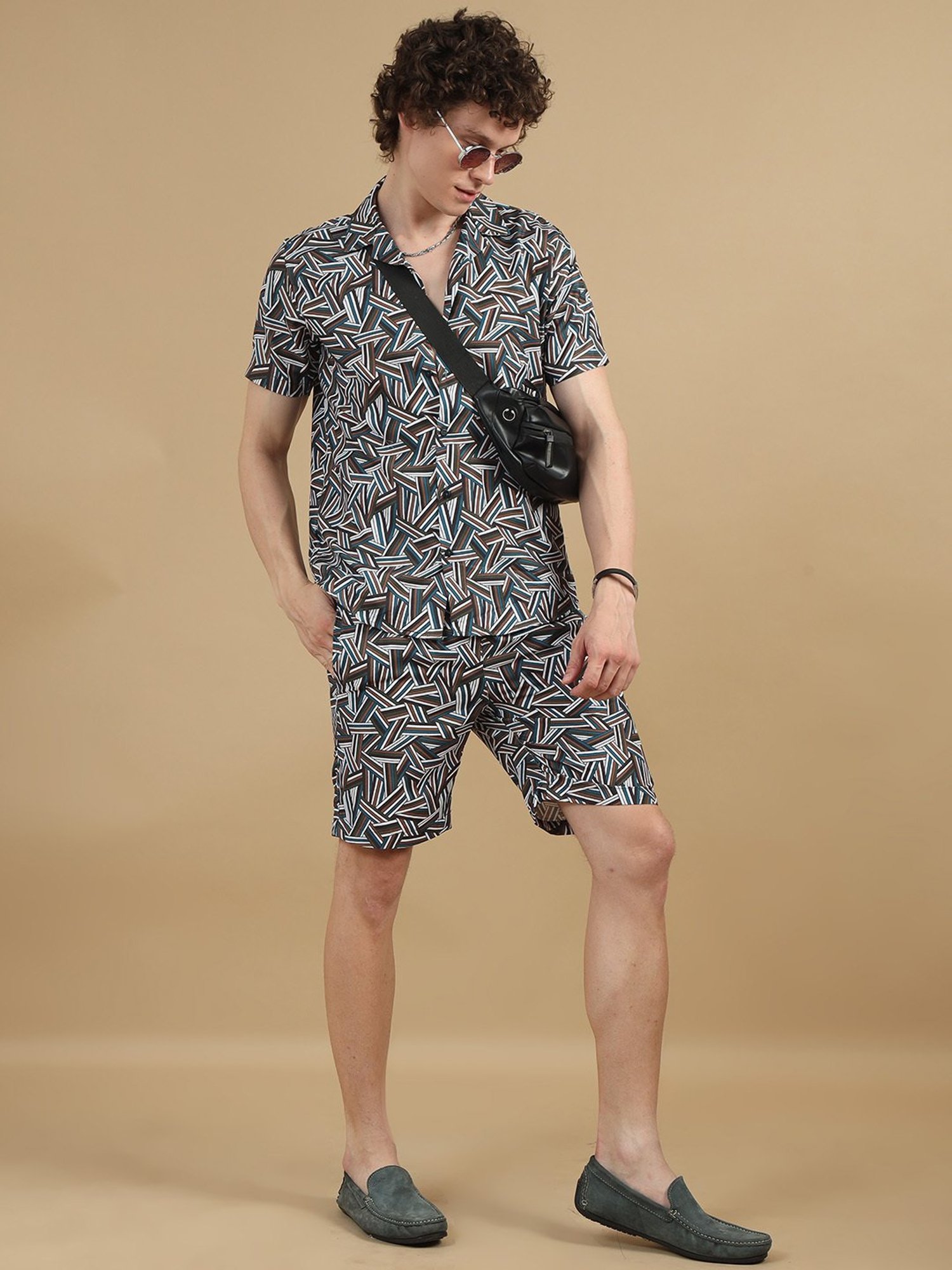 Bushirt Multicolor Regular Fit Printed Shirt & Shorts Set