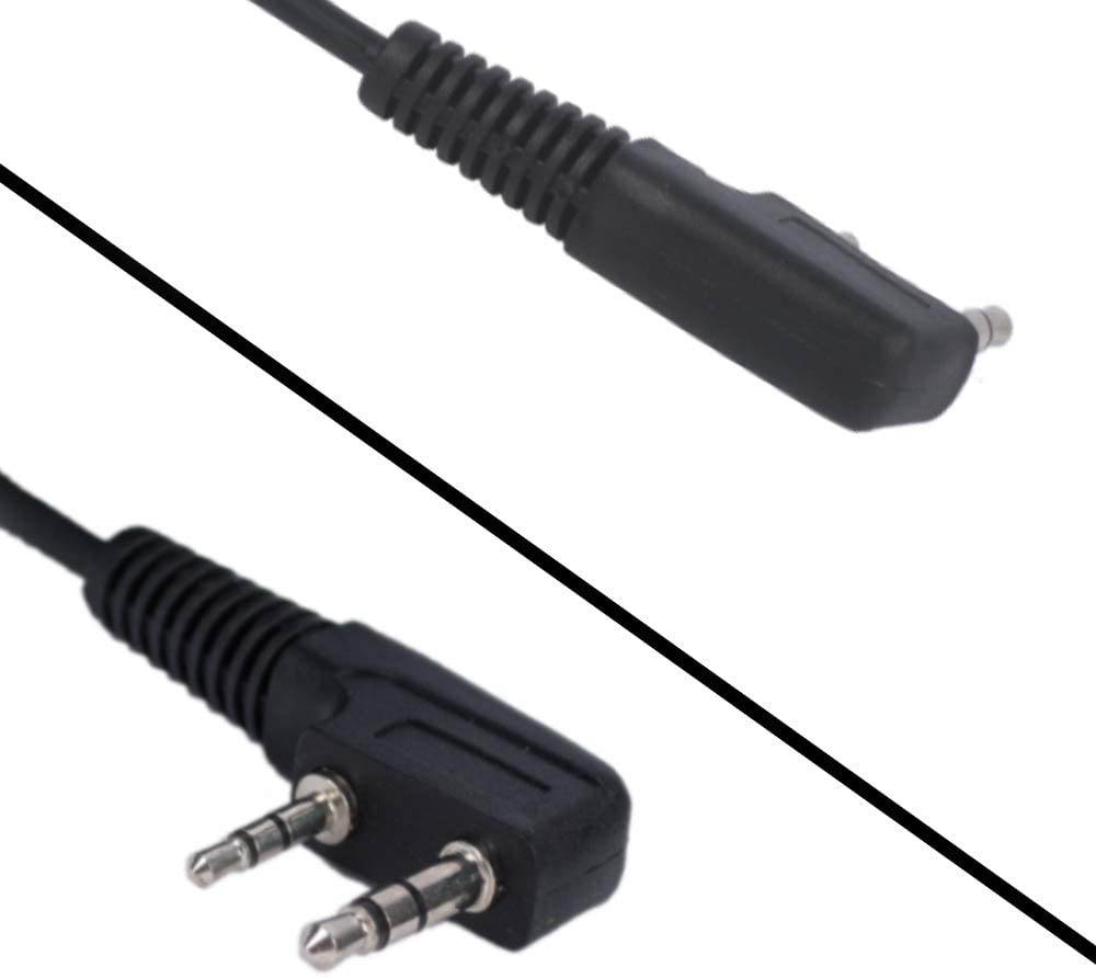 D Shape Earpiece Headset with Mic PTT Compatible with Baofeng UV-5R BF-888S BF-F8HP BF-F9 UV-82 UV-82HP UV-82C Kenwood TK-2107 TK-3107 Walkie Talkies Two Way Radio 2 pin (10 Pack)