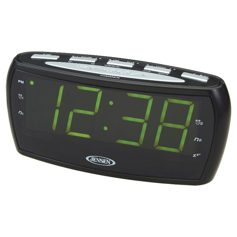 JENSEN AM/FM Alarm Clock Radio - Black