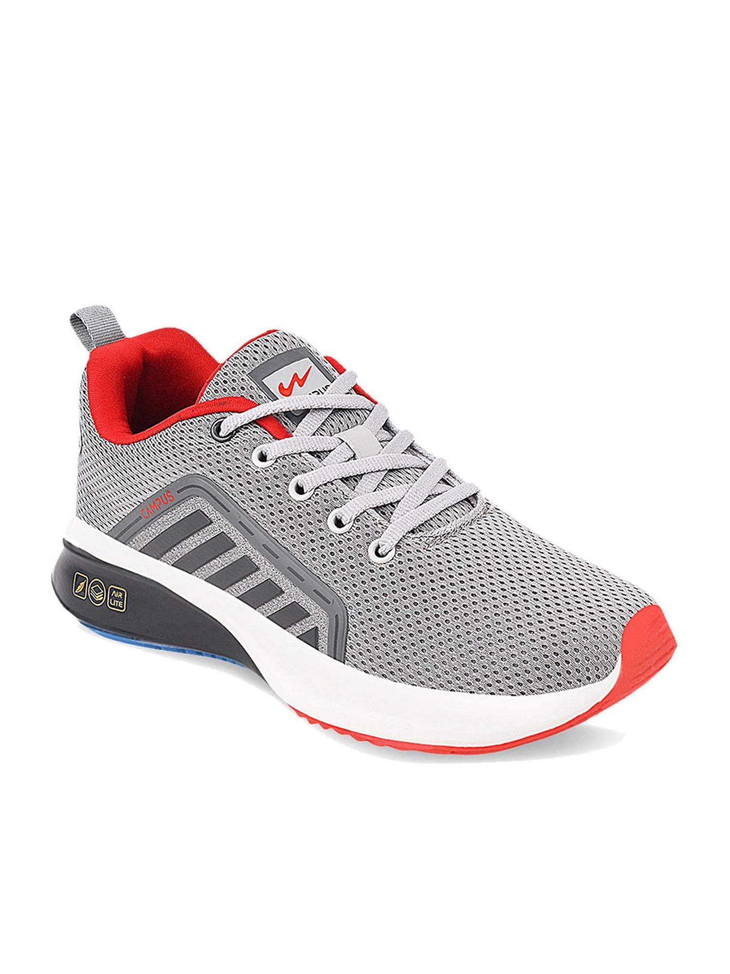 Campus Kids LIFT-CH Grey & Red Running Shoes