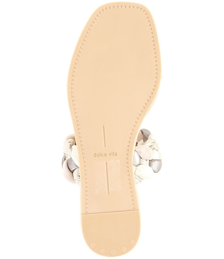 Dolce Vita Persey Braided Suede Leather Snake Print Wedge Slides