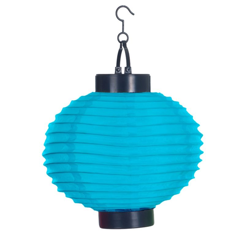 Pure Garden Outdoor Solar Chinese Lanterns Set of 4 - Blue