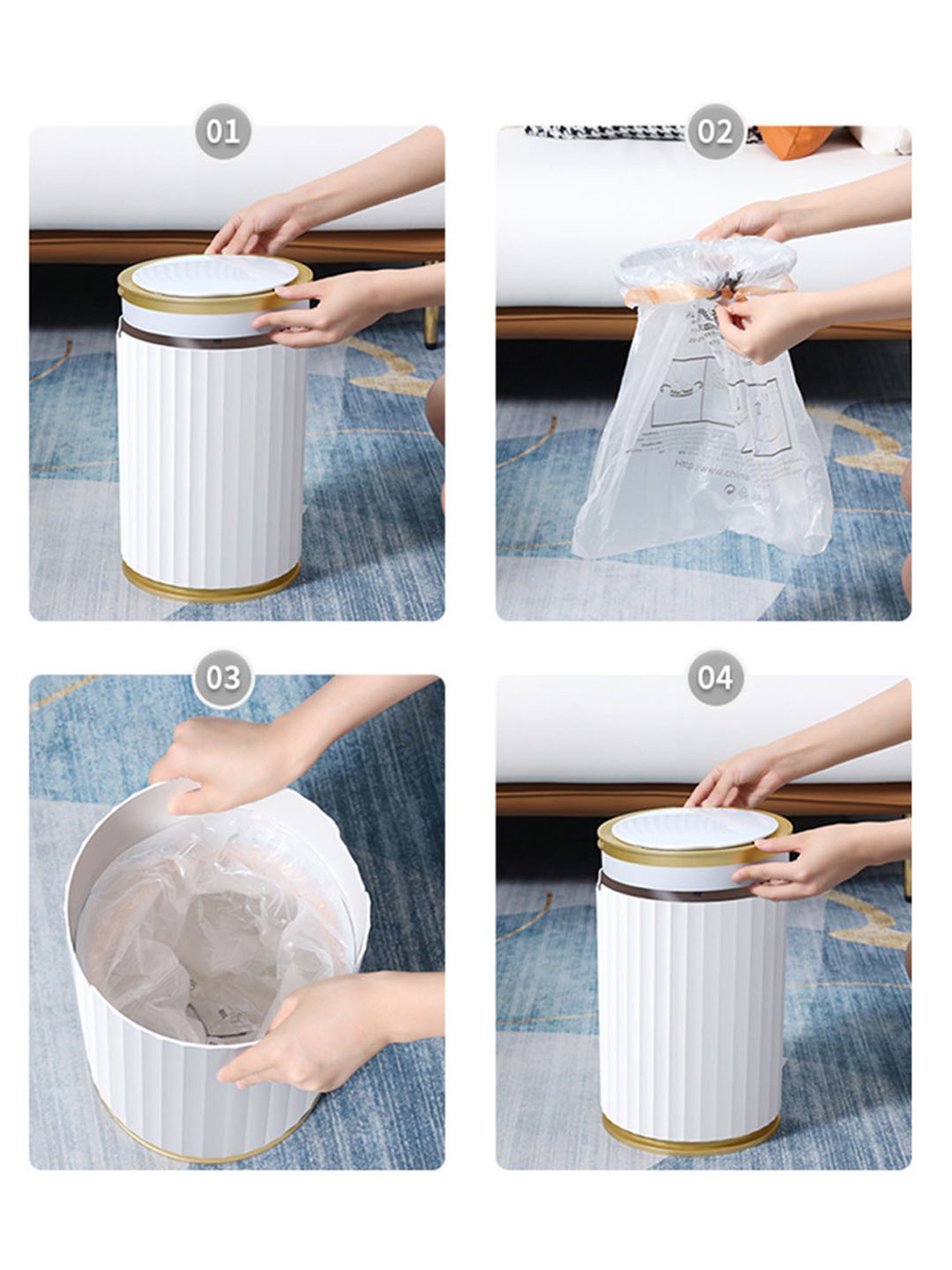 Freelance Gold Steel Set of 1 Dustbins