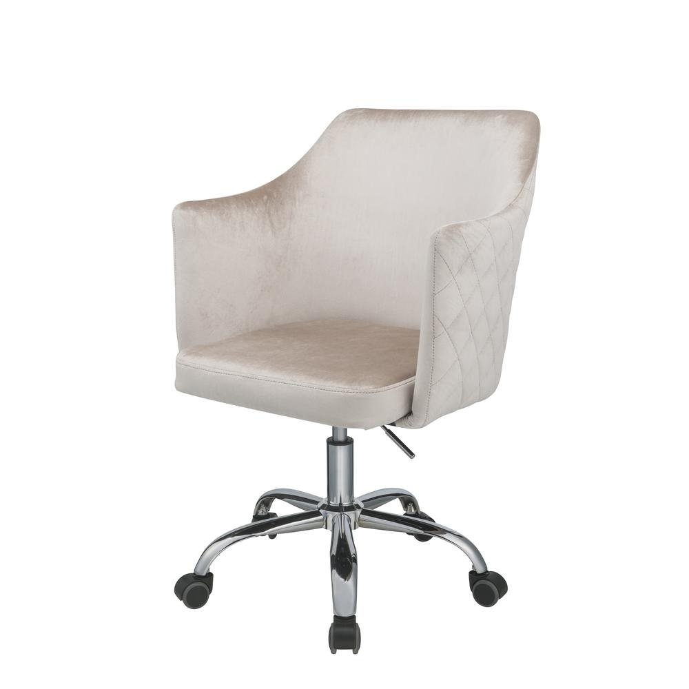 Cosgair Office Chair, Champagne Velvet & Chrome