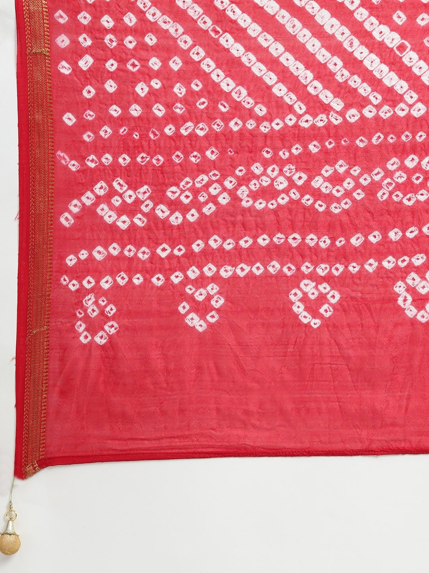 Geroo Jaipur Beige & Red Embroidered Kurta Palazzo Set With Dupatta