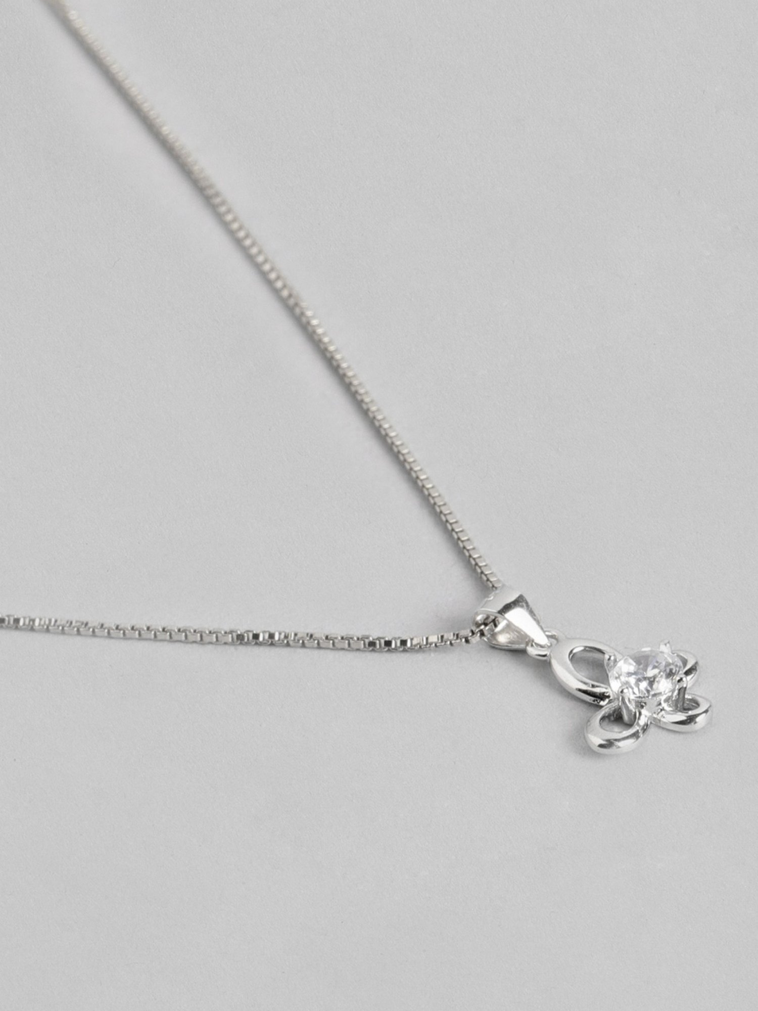 Zavya Butterfly 92.5 Sterling Silver Pendant with Chain