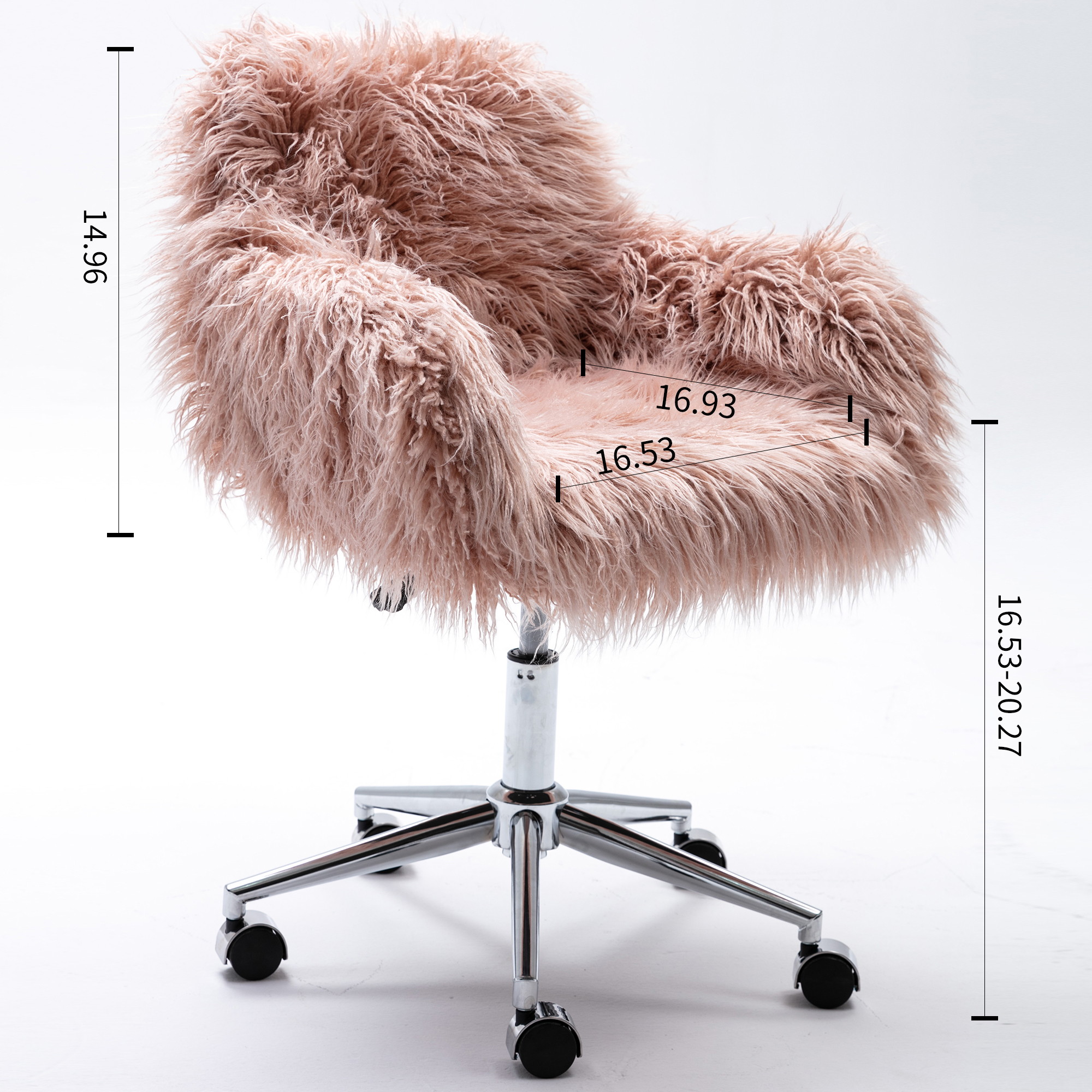 Faux-fur Chrome Base adjustable Office Chair