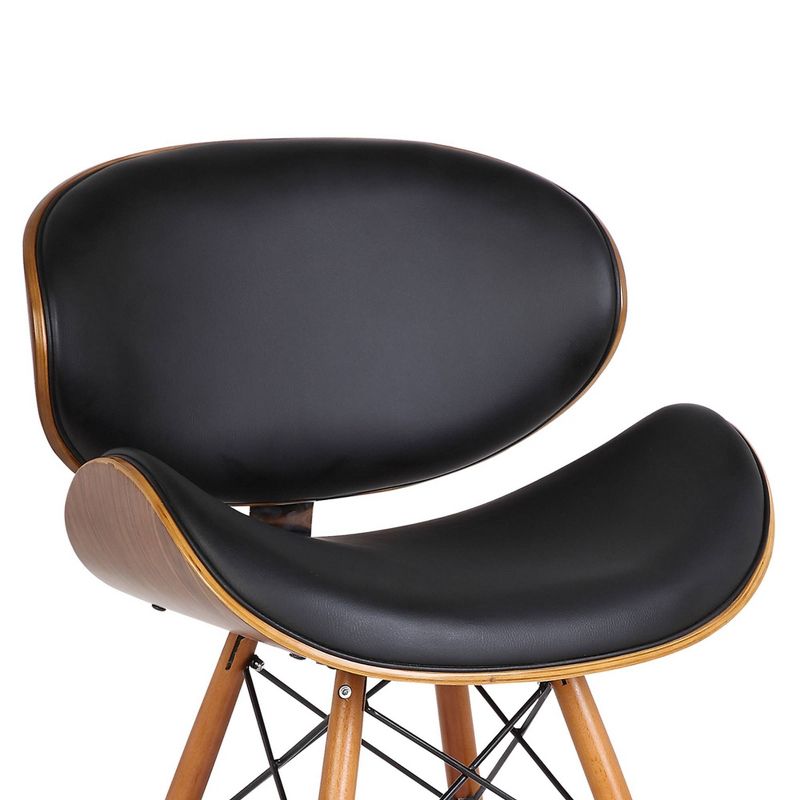 Agi Mid-Century Dining Chair in Walnut Wood and Beige Fabric - Armen Living