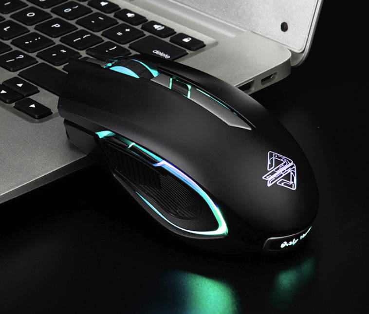 Ajazz AJ302-  Ergonomic Design, Cool Exterior 2.4GHz/ Wired 2 Modes 5000DPI 6-Button RGB Backlit Light  Gaming Mouse For PC and Laptop - Pink