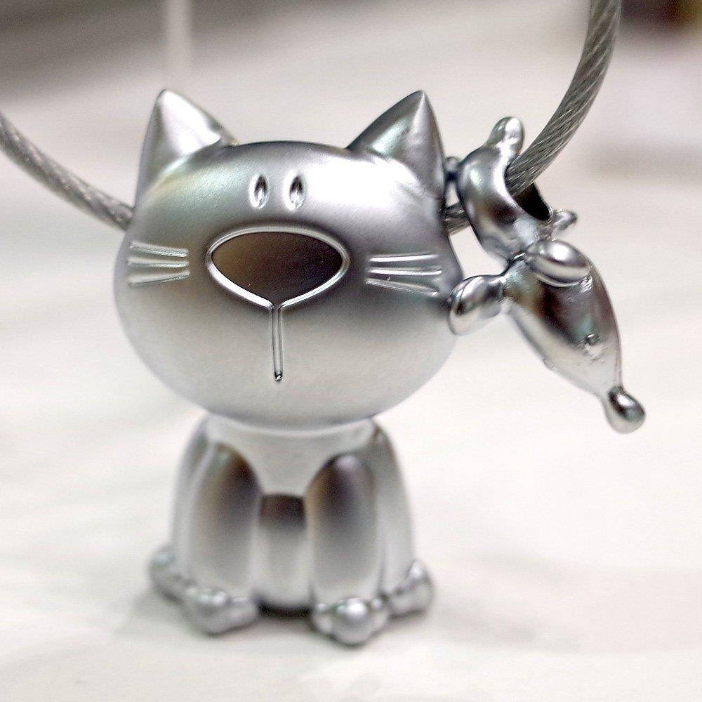 TROIKA KATZ + MAUS &ndash; KR14-20/MA &ndash; Keyring &ndash; cast metal&ndash; matt &ndash; chrome plated &ndash; silver &ndash; TROIKA-original