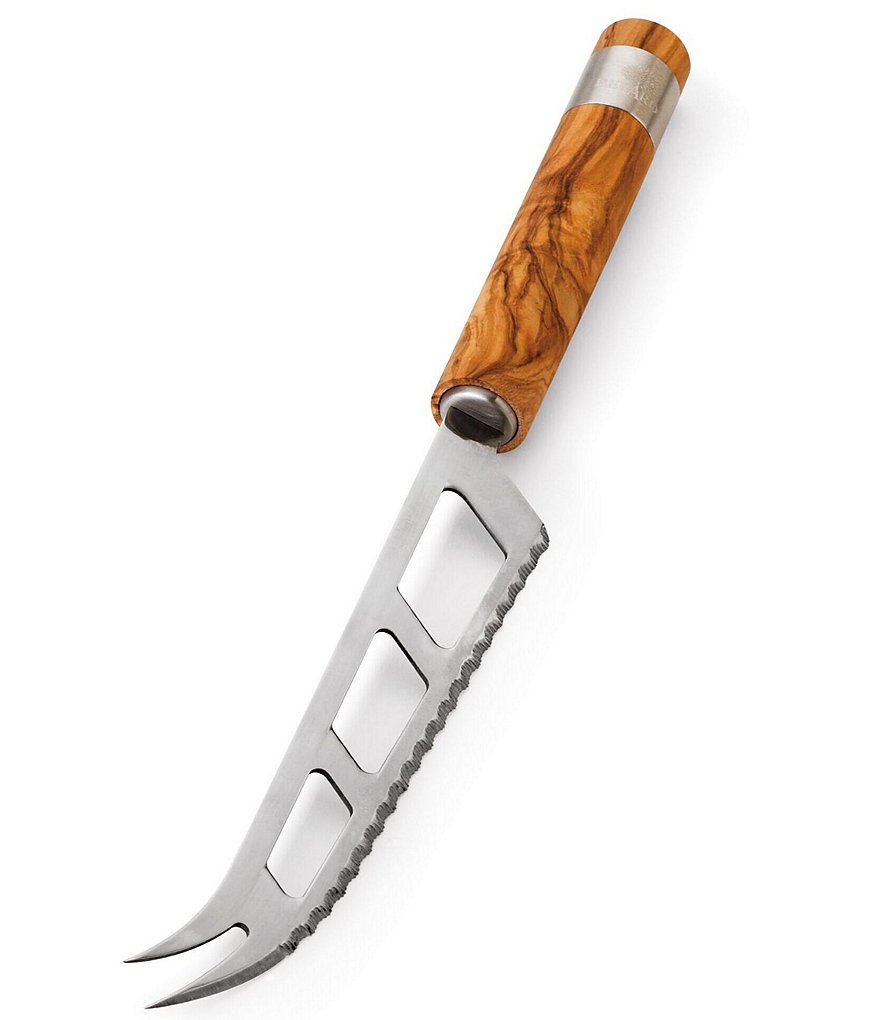 Berard #double;Acero#double; Olive Wood Serrated Cheese Knife With Stainless Steel Blade