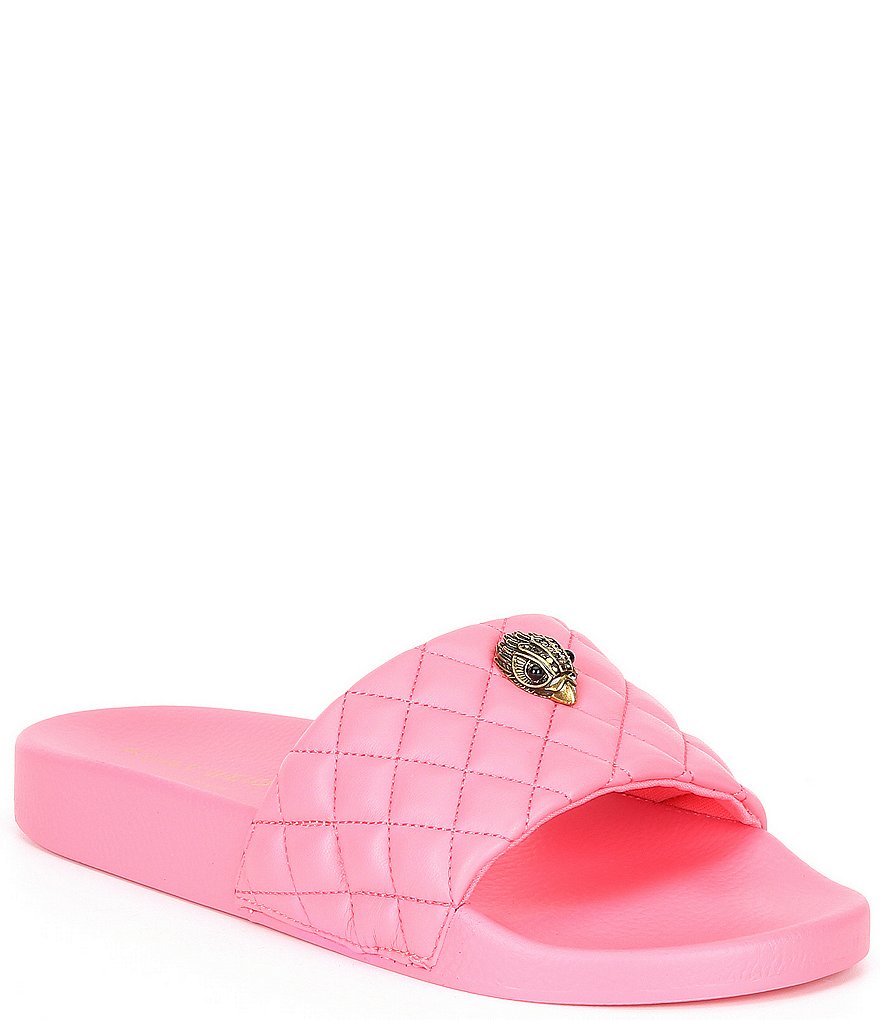 Kurt Geiger London Meena Eagle Head Ornament Quilted Pool Slides