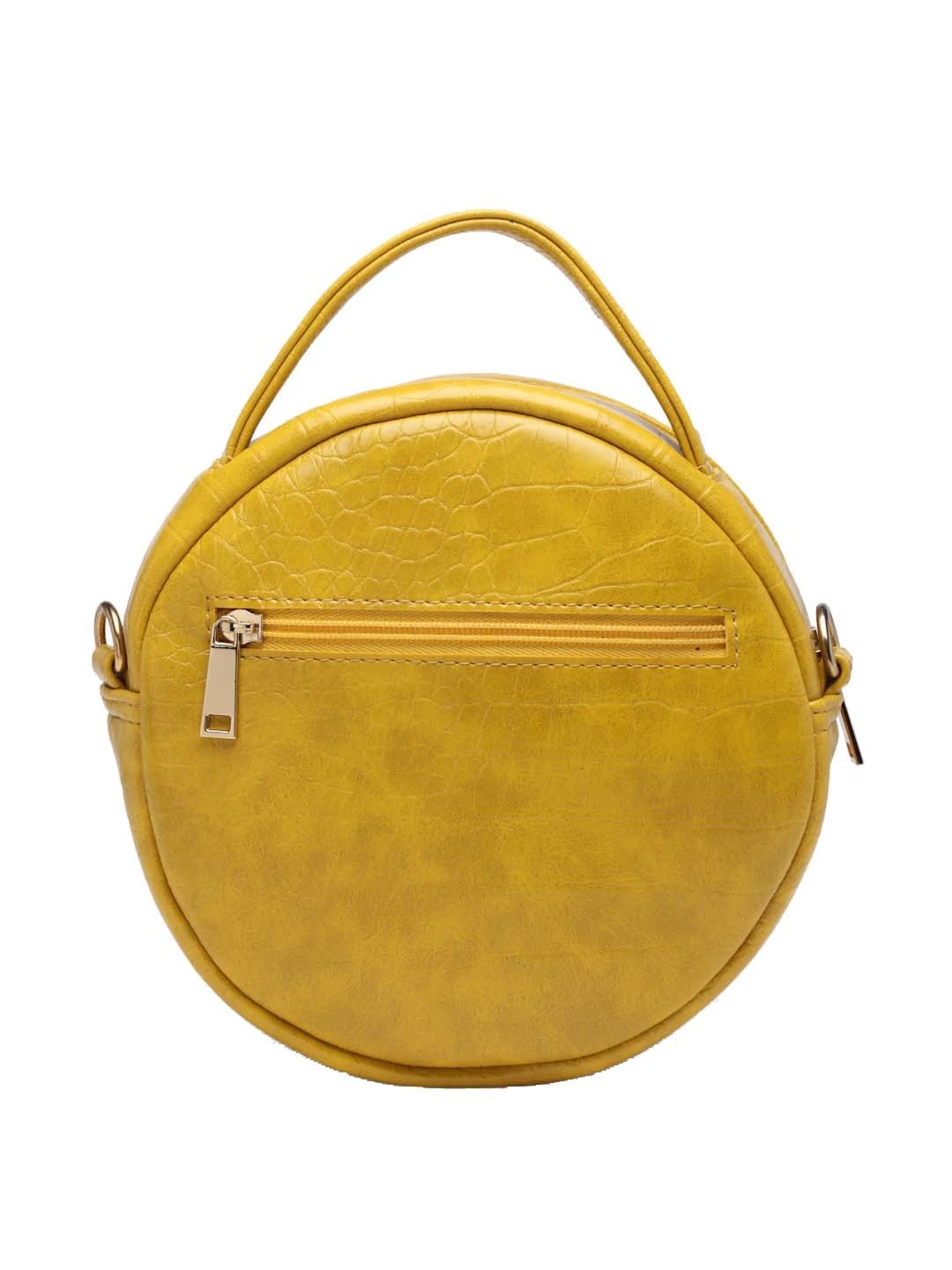 Bagsy Malone Yellow Textured Medium Sling Handbag