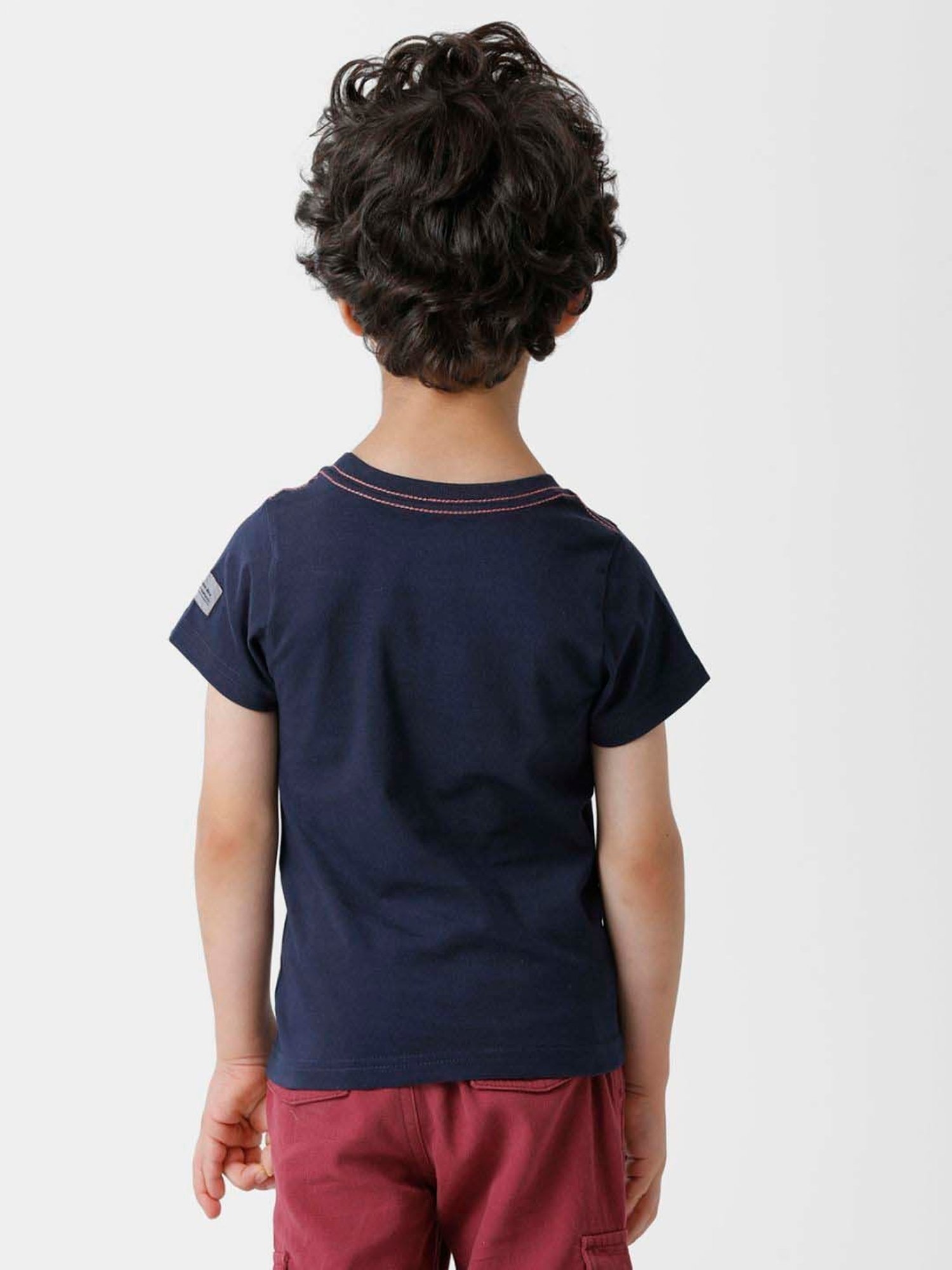 Kate & Oscar Kids Navy Cotton Printed T-Shirt