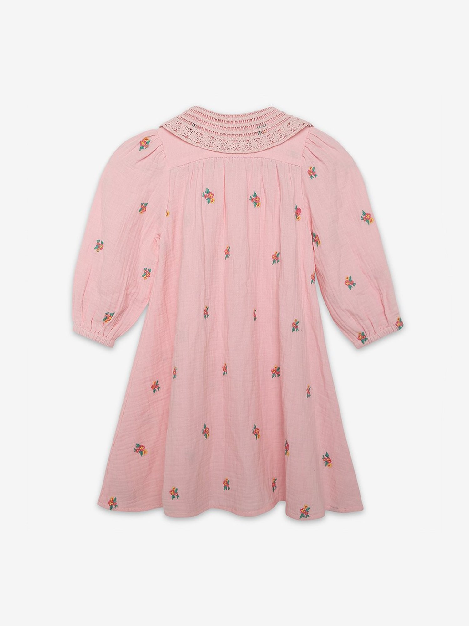 Ed-a-Mamma Kids Pink Embroidered Shirt Dress
