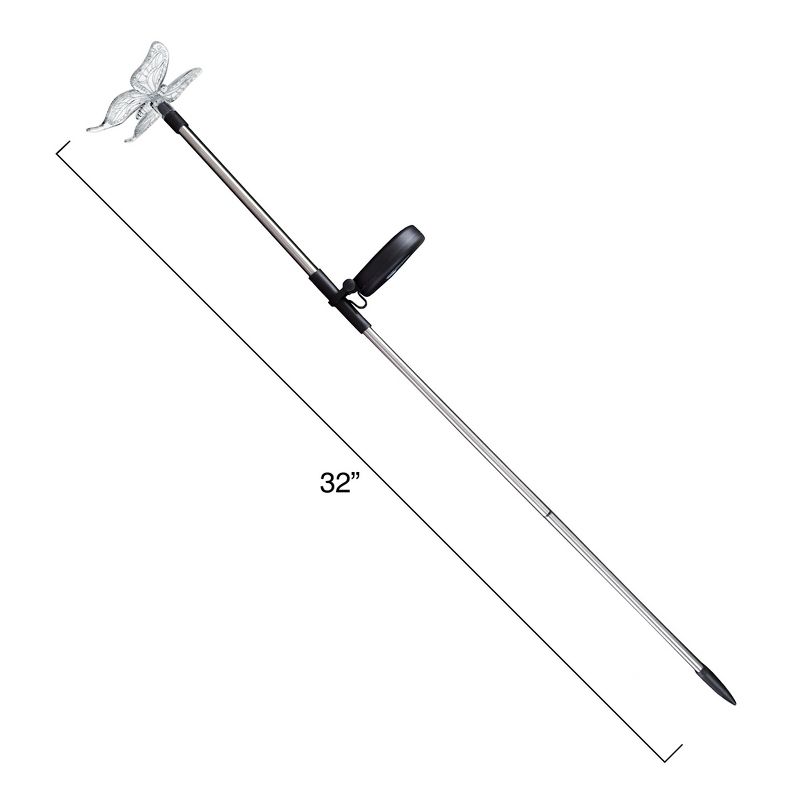3pc Solar Outdoor LED Stake Butterfly, Hummingbird & Dragonfly Light - Pure Garden