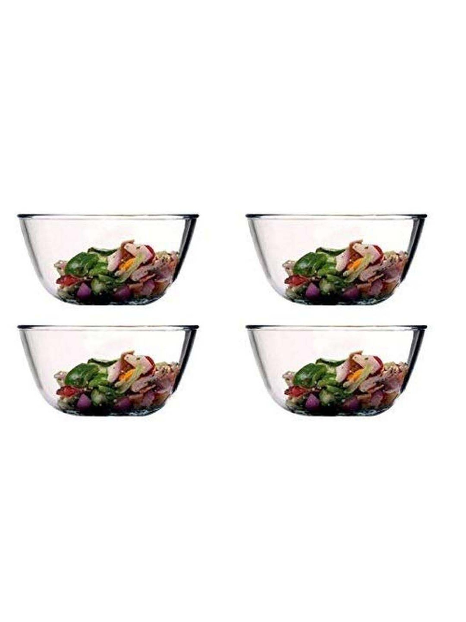 Femora Borosilicate Glass Microwave Safe Mixing Bowls (2650 ml) - Set of 4