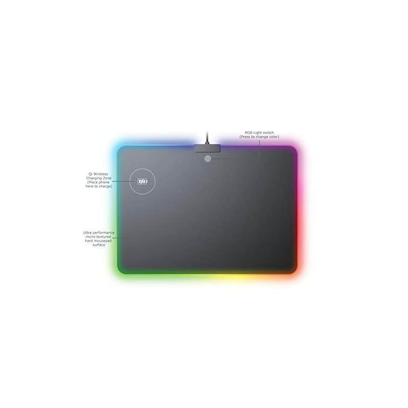 Wireless Charger Mousepad - Qi Quick Charging Gaming Mouse Pad with RGB Lighting