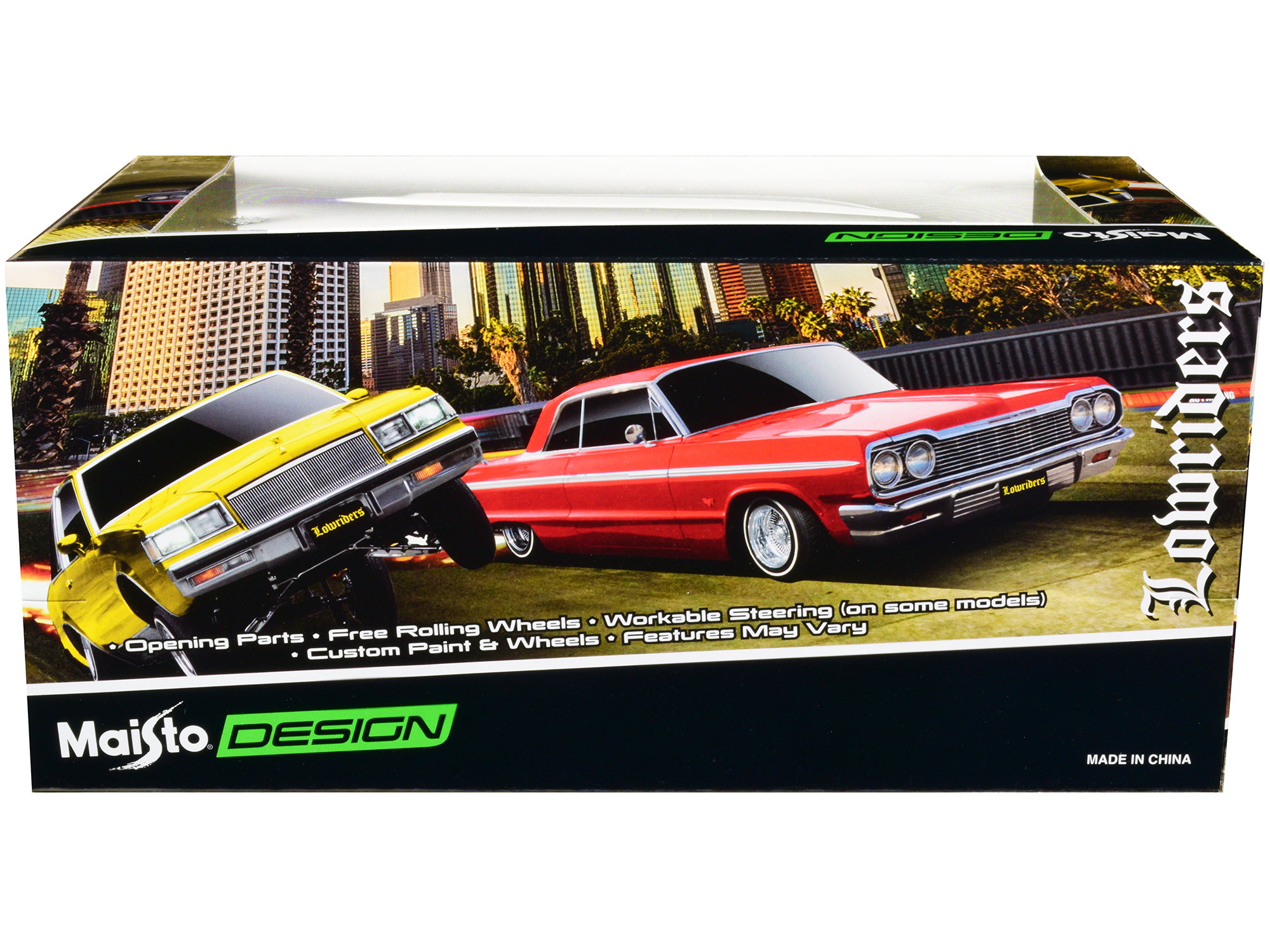 1965 Chevrolet El Camino Lowrider Gold Metallic with Graphics "Lowriders" Series 1/25 Diecast Model Car by Maisto
