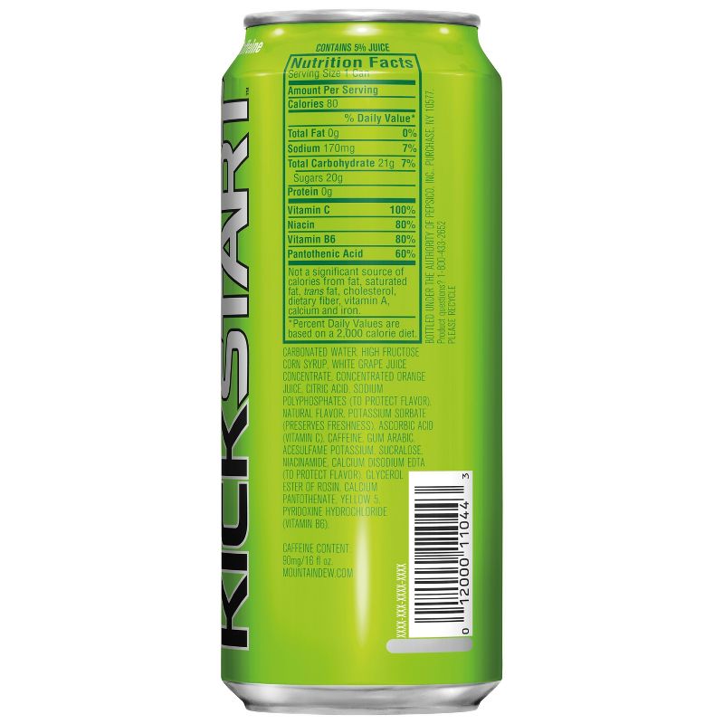 Mountain Dew Kickstart Base Original Dew - 16 fl oz Can