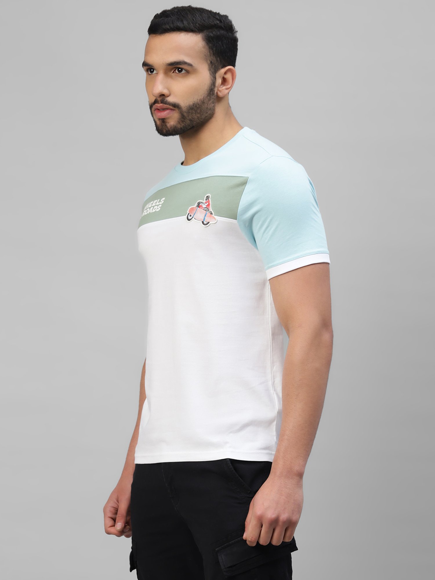 Royal Enfield White Regular Fit Surfer Cut & Sew T-Shirt