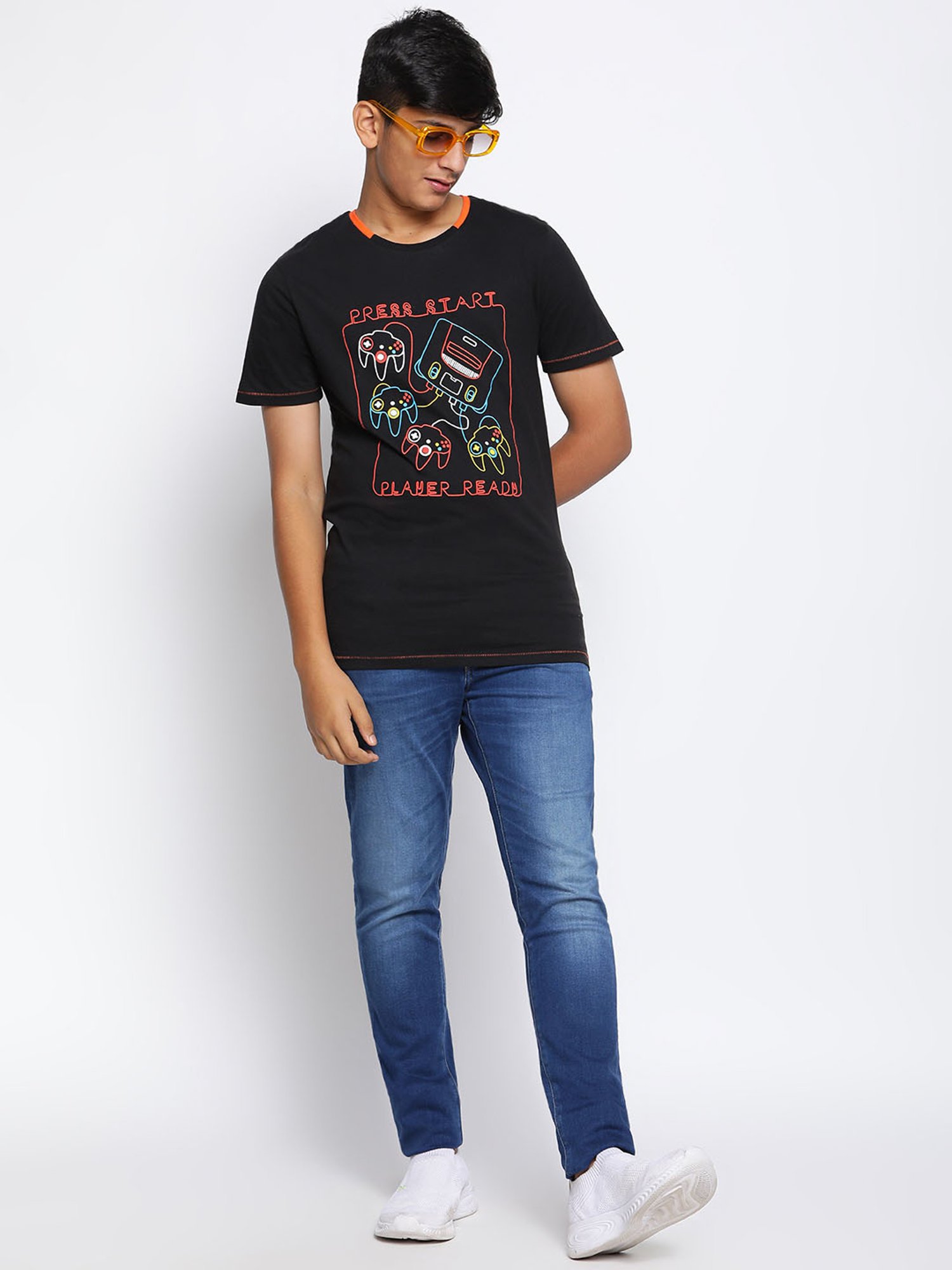 Lil Tomatoes Kids Black Printed T-Shirt