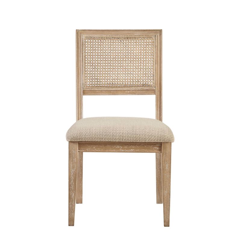 Agi Mid-Century Dining Chair in Walnut Wood and Beige Fabric - Armen Living