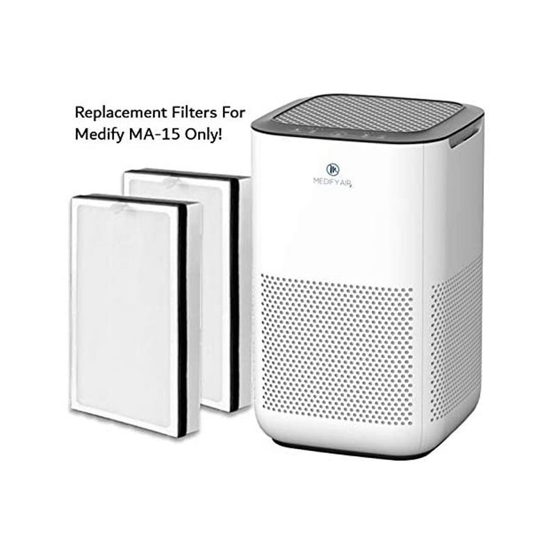 Medify Air MA-15 Indoor Home Air Purification System Medical Grade H13 HEPA Carbon Activated Replacement Air Filter Set (2 Pack)