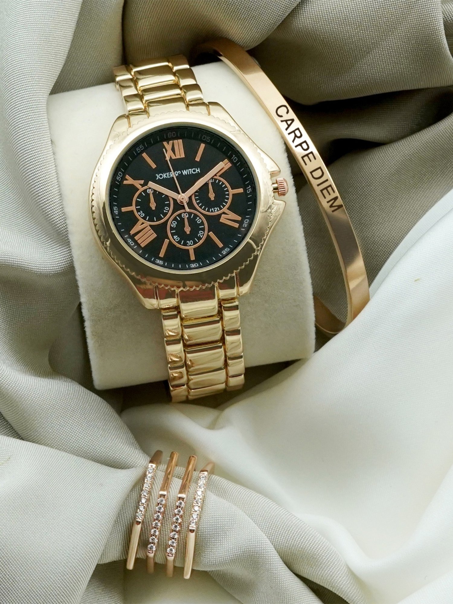 Joker & WItch JWLT287 Multifunction Watch for Women With Ring, Bracelet