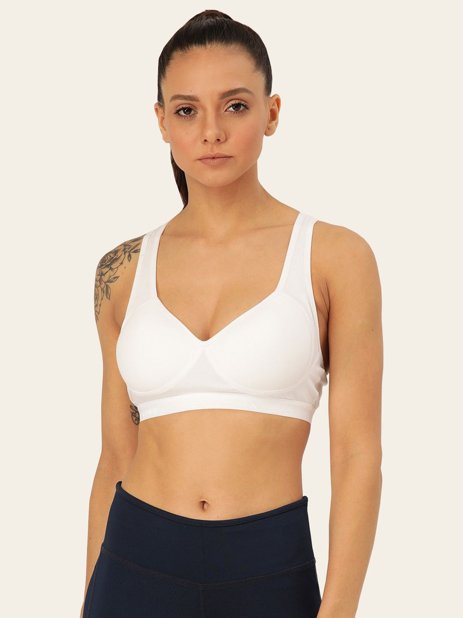 Lady Lyka Multicolor Non Wired Padded Sports Bra (Pack of 2)