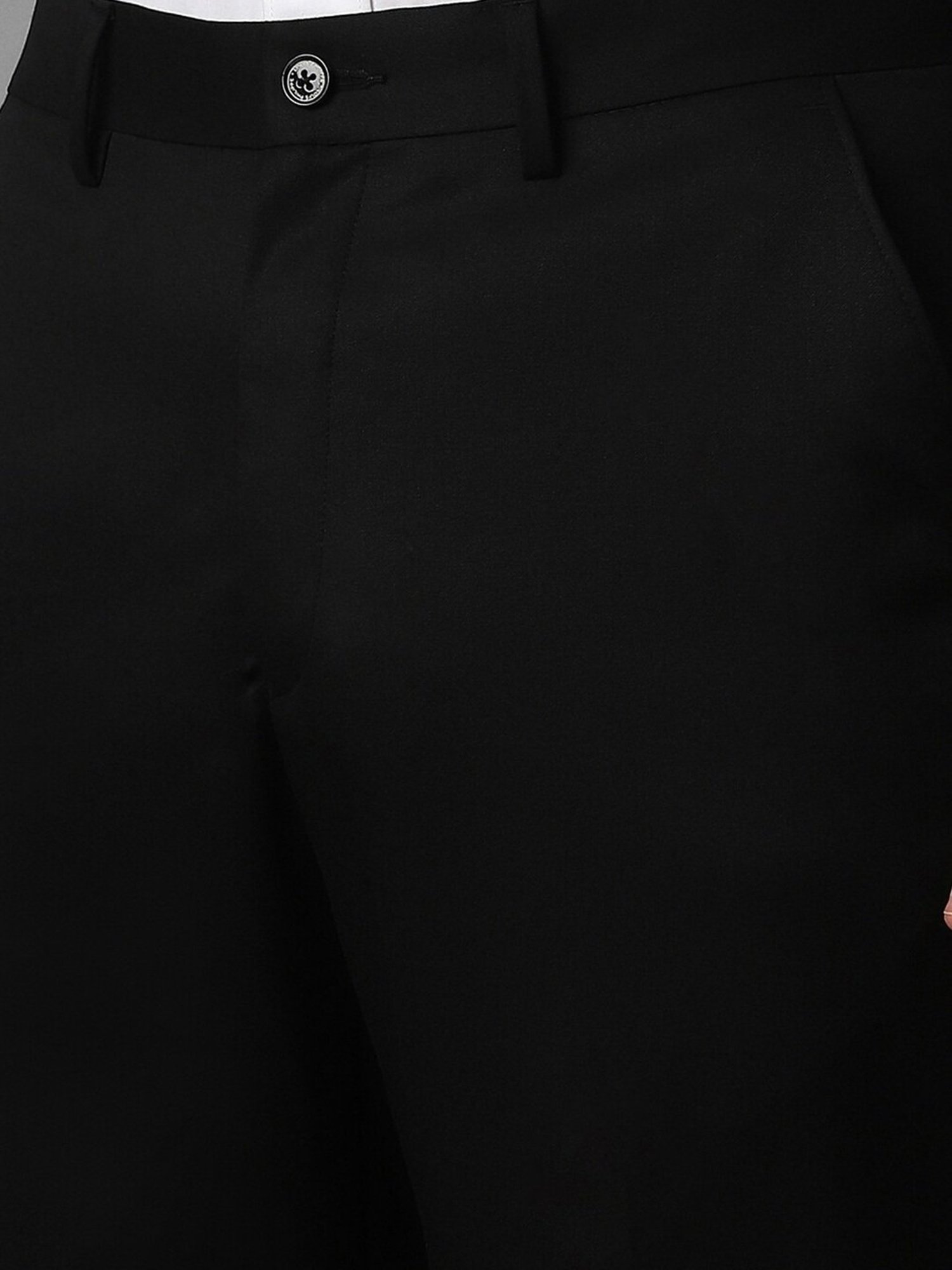 Louis Philippe Black Regular Fit Trousers