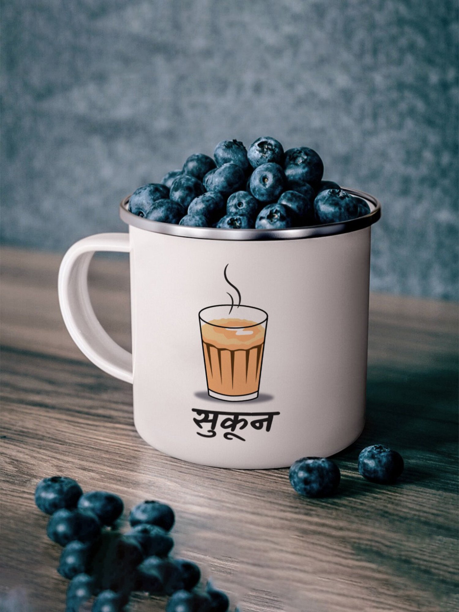 Gathari Enamel White Stainless Steel Coffee Mug